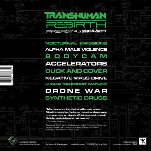 Transhuman Rebirth "Preparing Singularity" | Vinyl LP Back Cover