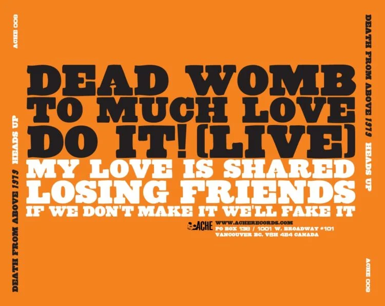 Death From Above EP — Back Tray of CD