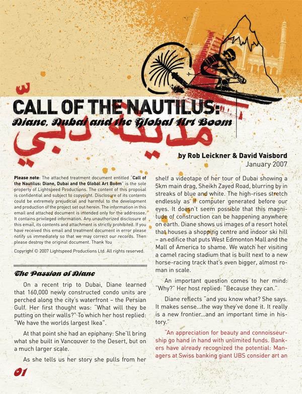 Lightspeed Productions – "Call Of The Nautilis" promo sheet (side 1)