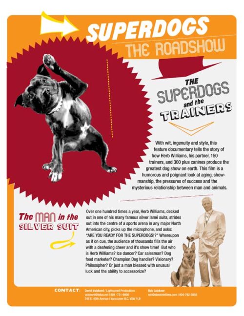 Lightspeed Productions – "The Superdogs and The Trainers" promo sheet (side 1)