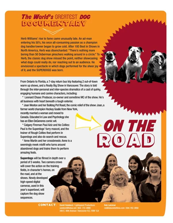 Lightspeed Productions – "The Superdogs and The Trainers" promo sheet (side 2)